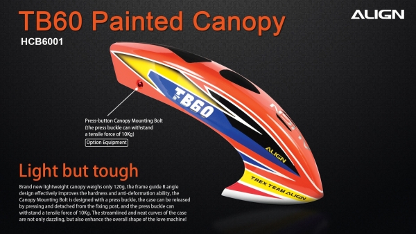 Kabina (Kanopa) Orange pro T-REX TB40 Painted HCB4001 - Kliknutm na obrzek zavete
